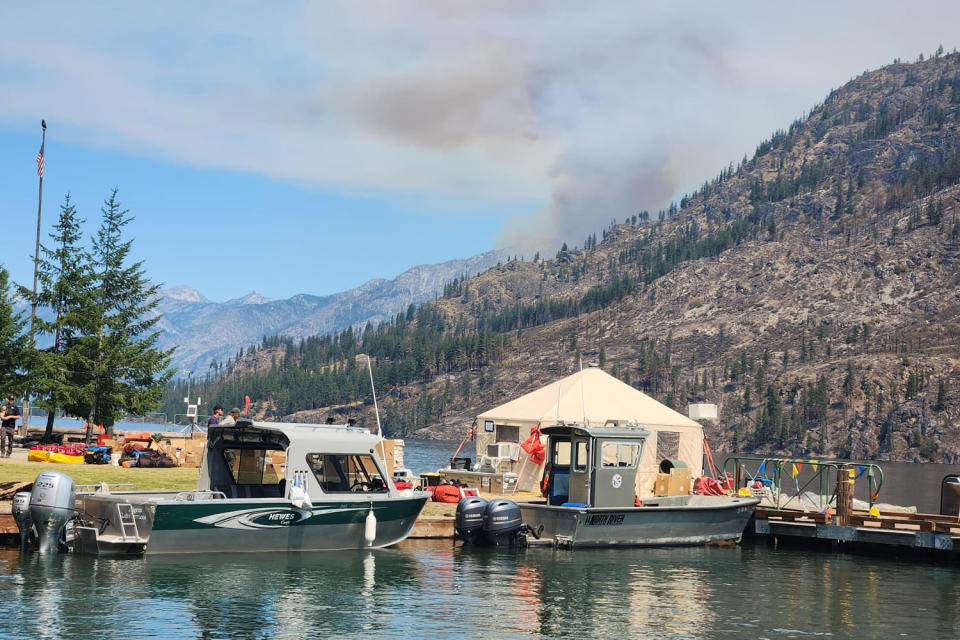 Logistics on the Pioneer Fire require an extra level of coordination given the remote communities and access. Firefighters in the north and lakeshore fire districts are being supported by boats to transport to the fire zone and bring firefighting supplies. Additionally, the fire department is working with local businesses in Stehekin to provide meals and other support to crews working in that area. (Southeast District-Department of Natural Resources)