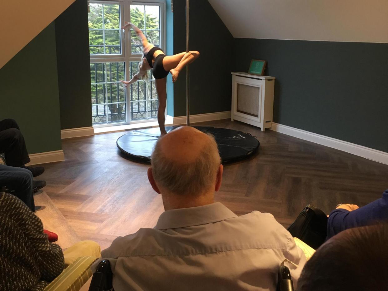 The care home's residents chose pole dancing out of a list of 'modern-style activities': Fairmile Grange