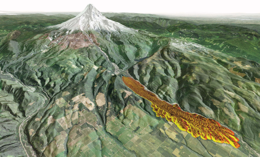 <em>Lidar imagery of the Parkdale Lava Flow located in the Mount Hood National Forest. (Oregon Department of Geology and Mineral Industries)</em>