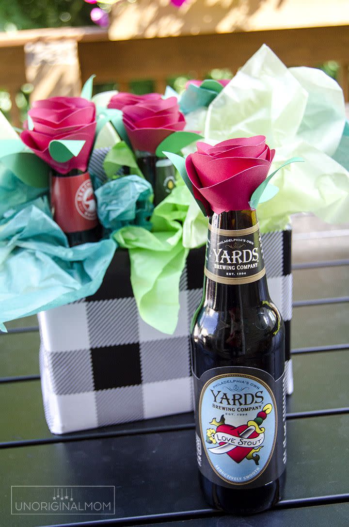 <p>Dad might not care for a dozen roses—but he'll <em>definitely</em> love this super simple present.</p><p><strong>Get the tutorial at <a href="https://www.unoriginalmom.com/beer-bouquet-tutorial-beer-gift-idea-for-men/" rel="nofollow noopener" target="_blank" data-ylk="slk:Unoriginal Mom;elm:context_link;itc:0;sec:content-canvas" class="link ">Unoriginal Mom</a>.</strong></p><p><a class="link " href="https://www.amazon.com/Silhouette-Portrait-Vinyl-Cutting-Machine/dp/B08HJK73YY?tag=syn-yahoo-20&ascsubtag=%5Bartid%7C10050.g.1171%5Bsrc%7Cyahoo-us" rel="nofollow noopener" target="_blank" data-ylk="slk:Shop Now;elm:context_link;itc:0;sec:content-canvas">Shop Now</a> </p>