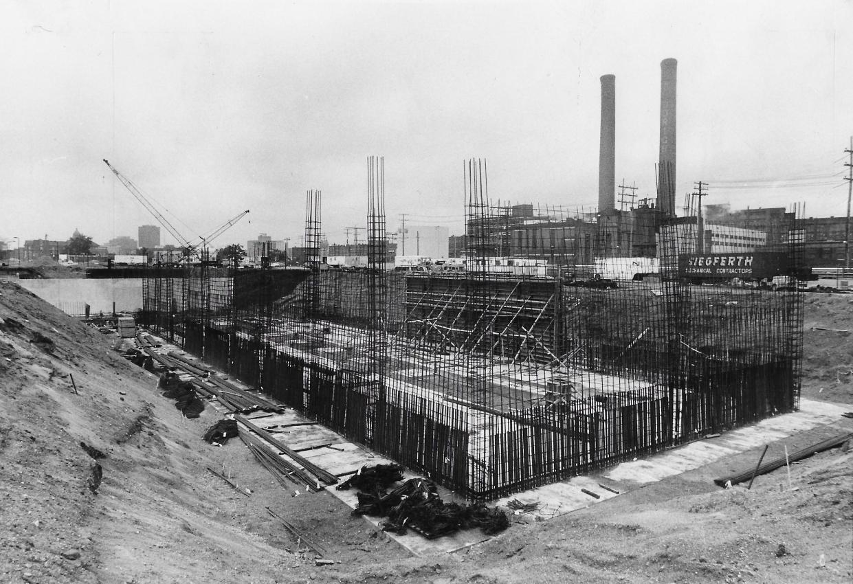The Recycle Energy System plant takes shape in June 1977 off Opportunity Parkway in Akron.
