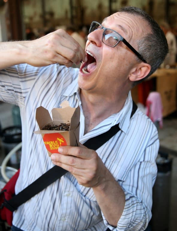 "It's great. I love em, I love bugs," says 53-year-old Guy McEwan, likening the texture to crisps