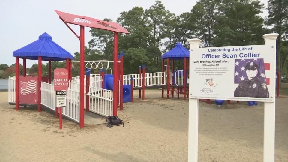 A playground to honor MIT Police Officer Sean Collier was built in his hometown of Wilmington.
