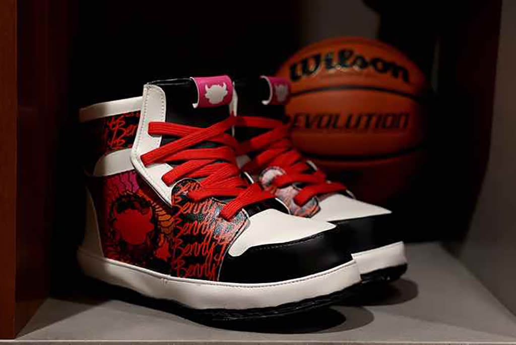 The Klarna x Chuck Anderson collaborative sneakers for Chicago Bulls mascot Benny the Bull. - Credit: Courtesy of Klarna