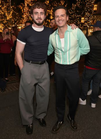 <p>Todd Williamson/January Images/Shutterstock </p> Paul Mescal and Andrew Scott at a screening of <em>All of Us Strangers</em> in Los Angeles on Nov. 20, 2023