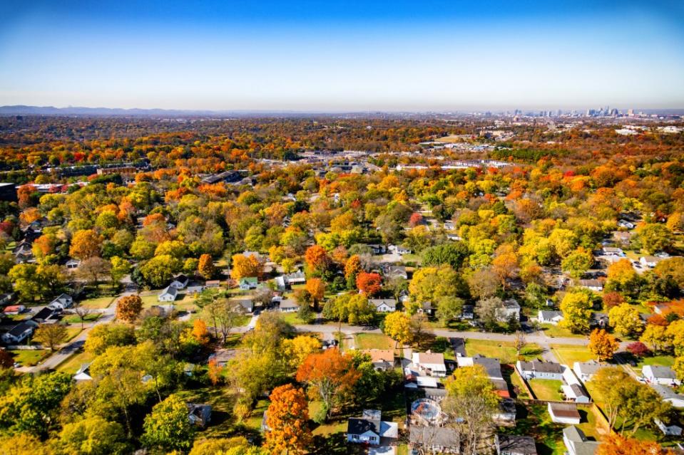 A suburban neighborhood located just outside of Nashville, Tennessee. Getty Images/iStockphoto