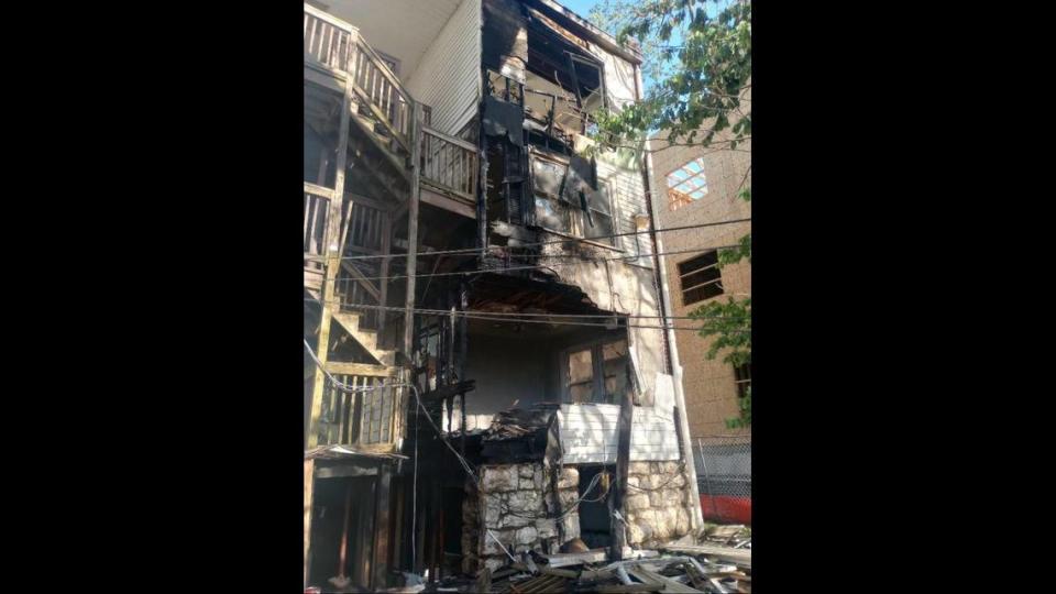 Fire damage done to Shampelle Davis’ apartment on April 11, 2024.