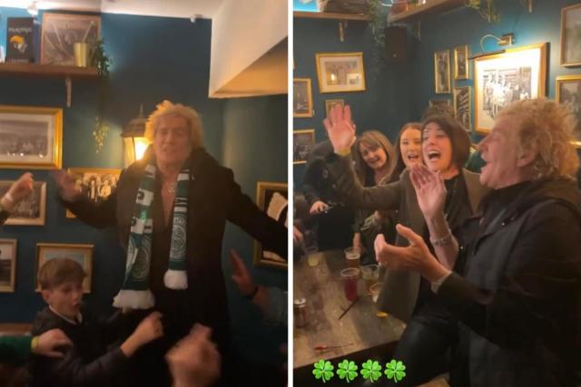 Hoops-daft Rod Stewart celebrates Celtic victory at Glasgow pub <i>(Image: Instagram)</i>