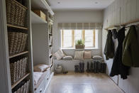 <p> Seating is really useful in a mudroom for providing that much-needed spot for pulling boots on and off again. </p> <p> Putting it under a window like in this room will give it a purposeful, focal feel, but if you have space, incorporate two bench areas too. Doing so will allow everyone to get ready to exit at a time. </p>