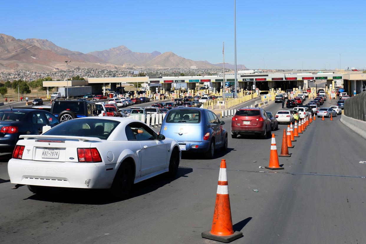 A U.S. Customs and Border Protection officer was convicted of using excessive force at the Bridge of the Americas international port of entry in El Paso, seen here in 2019.