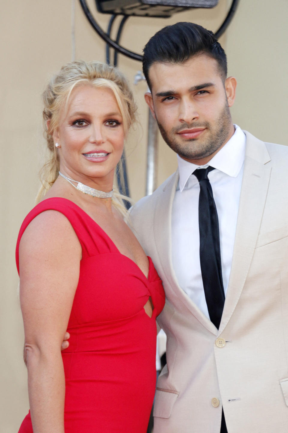 Sam Asghari and Britney Spears at the movie premiere 