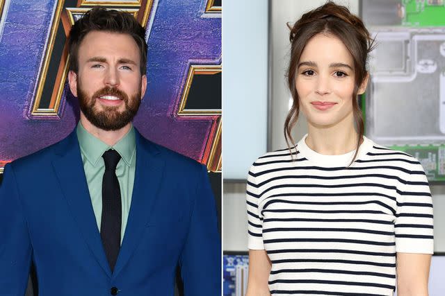 <p> Jeff Kravitz/FilmMagic, Arnold Jerocki/Getty</p> Chris Evans at the world premiere of <em>Avengers: Endgame</em> in Los Angeles on April 22, 2019; Alba Baptista at a Miu Miu fashion show in Paris on March 7, 2023