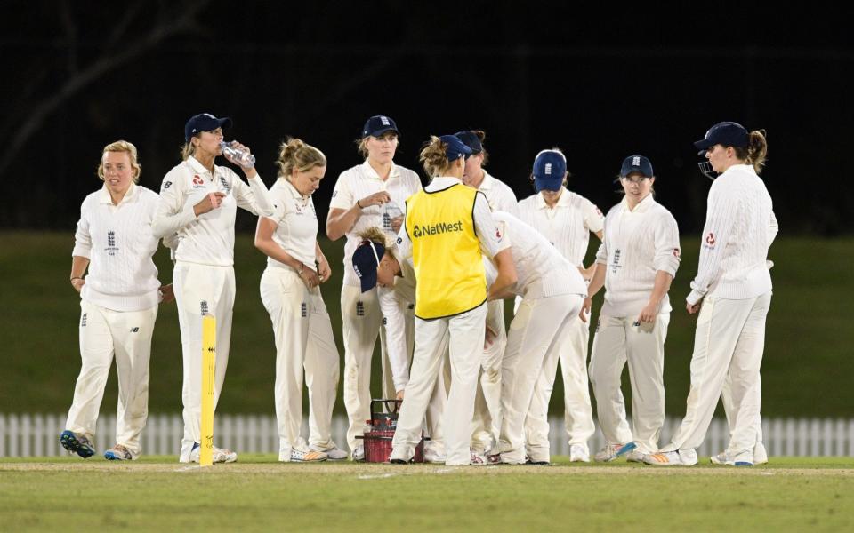 England Women take stock during their match with the Cricket Australia XI - Getty Images AsiaPac