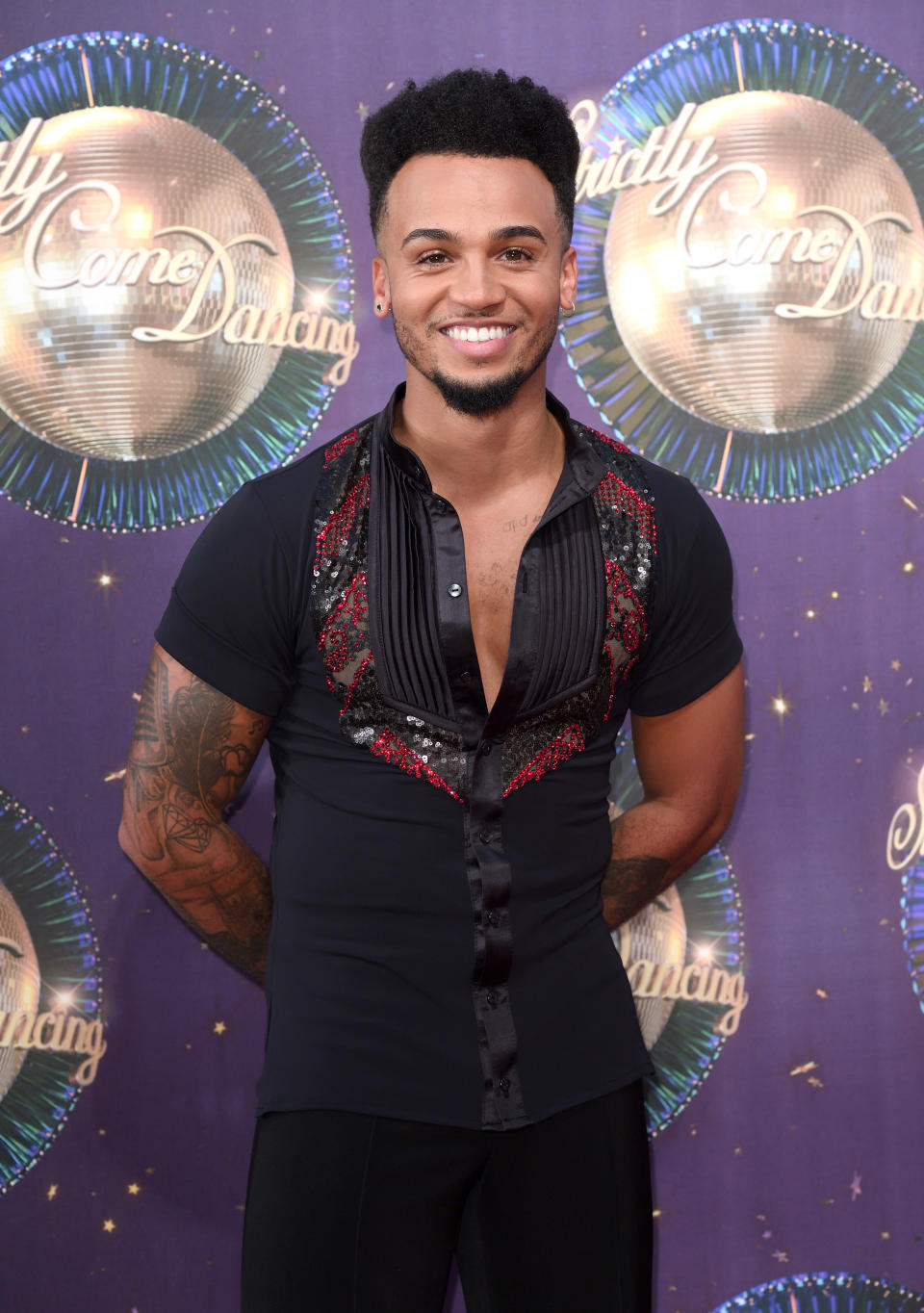 LONDON, ENGLAND - AUGUST 28:  Aston Merrygold attends the 'Strictly Come Dancing 2017' red carpet launch at Broadcasting House on August 28, 2017 in London, England.  (Photo by Karwai Tang/WireImage)