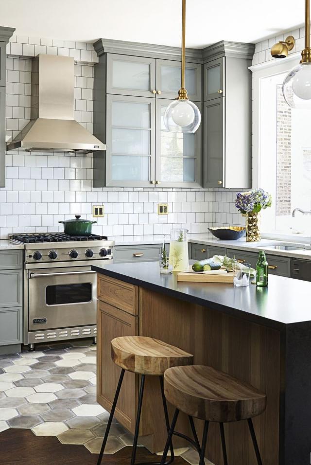 A Chicago Kitchen by SuzAnn Kletzien With Bold Green Cabinets