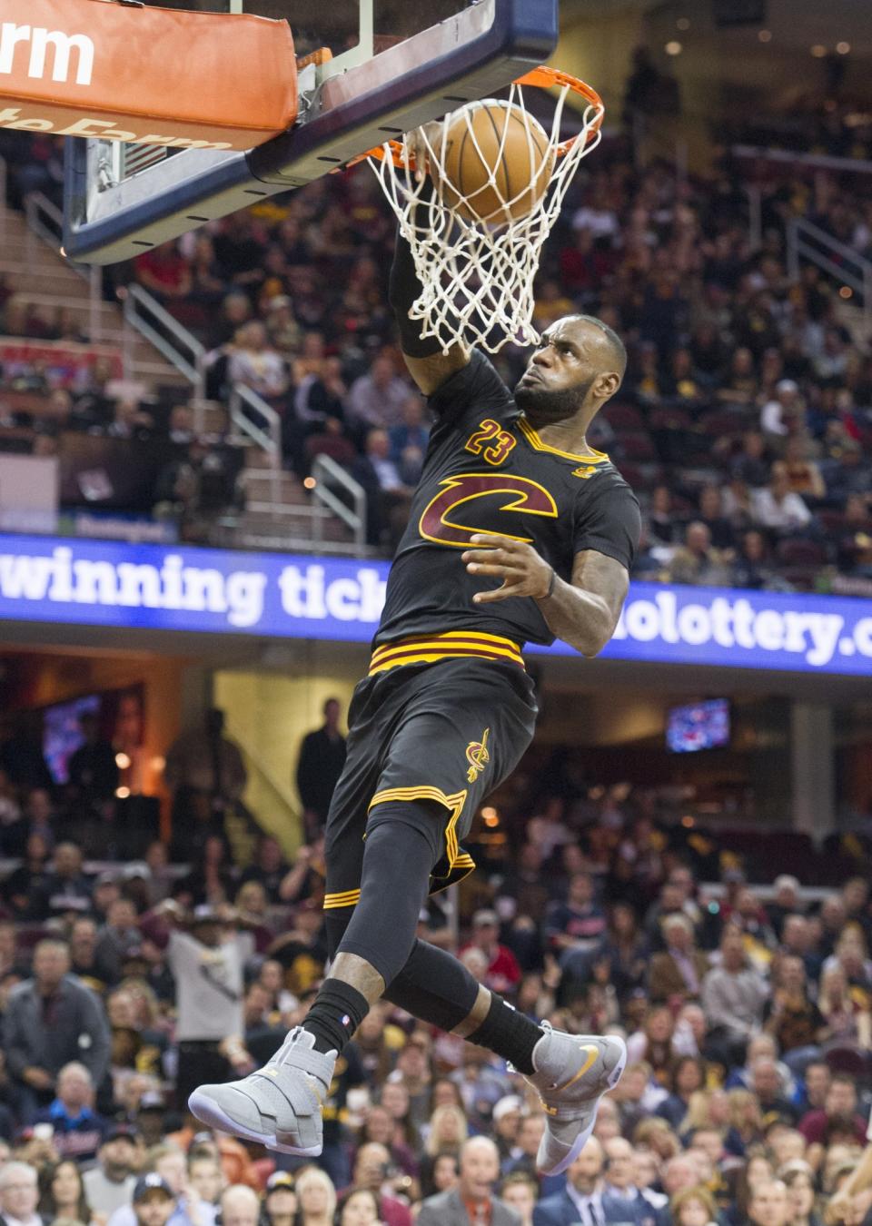 LeBron James let the Knicks know early in the third quarter he was done messing around. (AP)