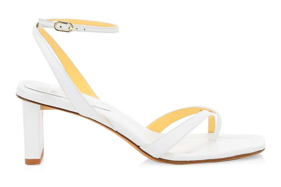 white sandals, loop toe, alexandre birman