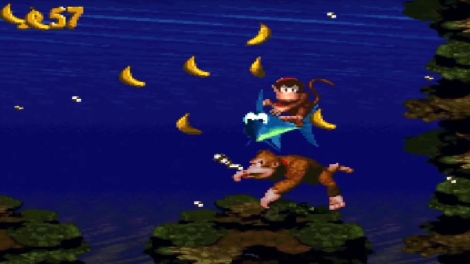 Diddy Kong and Donkey Kong in Donkey Kong Country