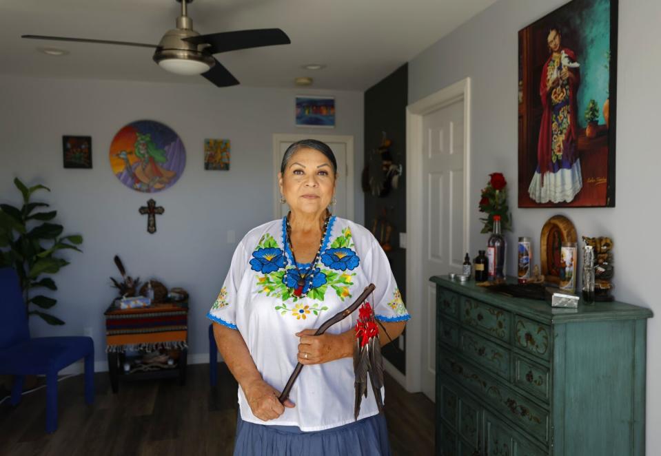 Grace Sesma at her home in Apine