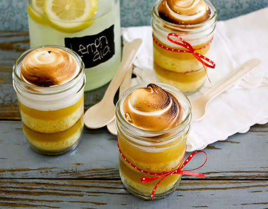 Lemon meringue cake jars