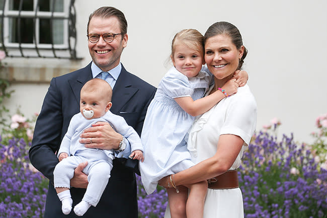 Prince Daniel and Princess Victoria with children