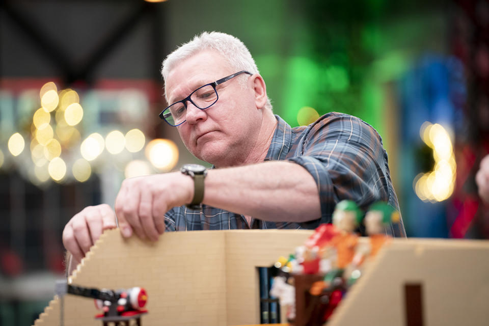 LEGO Masters Bricksmas Special celebrity contestant Scott Cam. Photo: Channel Nine (supplied).