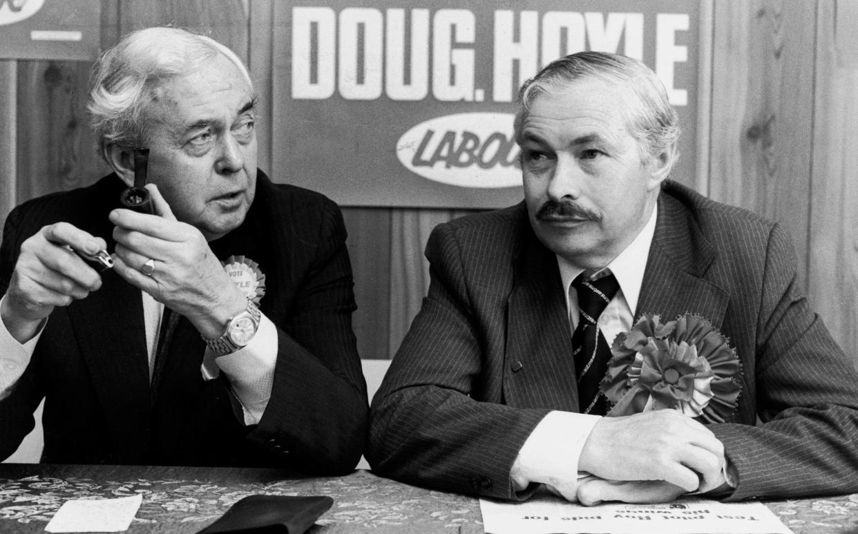 Doug Hoyle, right, with Harold Wilson, successfully contesting the 1979 Warrington by-election for Labour against Roy Jenkins, in his first bid to enter the Commons for the infant SDP