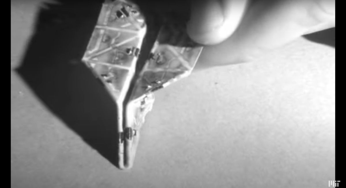 Microbots fold like origami to control their descent