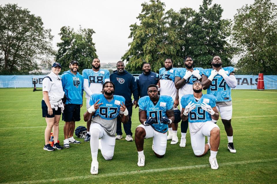 Florida A&M Rattlers Co-Defensive Coordinator, Defensive Line Coach Milton Patterson, second row, fifth from right, spent his summer in Nashville to work with the NFL's Tennessee Titans as part of the Bill Walsh Diversity Coaching Fellowship.