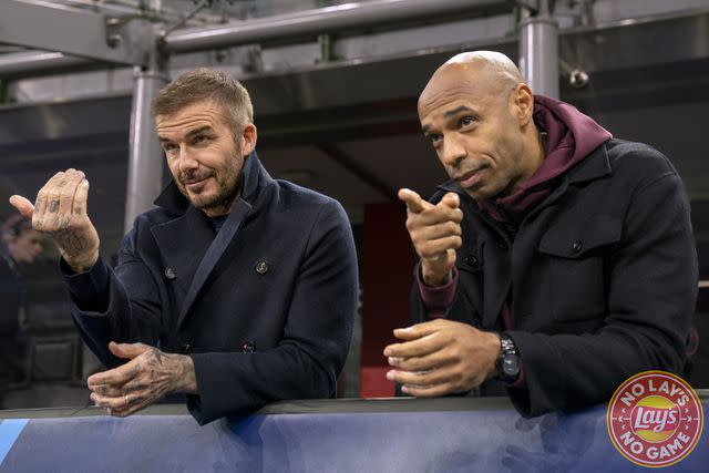 <p>PepsiCo</p> David Beckham Talks Reuniting with Thierry Henry for Lay's Commercial