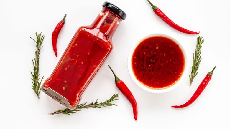 Hot sauce with red pepper