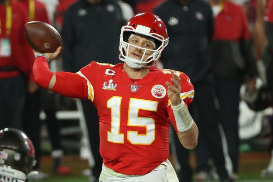 <p>Mahomes y Kansas City fueron derrotados por los Buccaneers en el Super Bowl LV</p> (Getty Images)