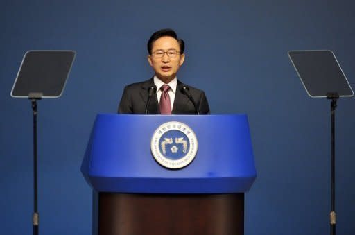 North Korea Wednesday sharpened its criticism of an upcoming Seoul summit, saying any South Korean attempt to address the North's nuclear programme at the meeting would be seen as a declaration of war. North Korea's official news agency said it was an "absolutely unpardonable criminal act" for Lee Myung Bak, pictured on March 1, to bring the 'nuclear issue' up for discussion