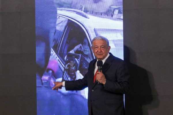 AMLO ofrece declaraciones sobre retén en Motozintla, Chiapas, en la conferencia mañanera. Foto: Cuartoscuro 