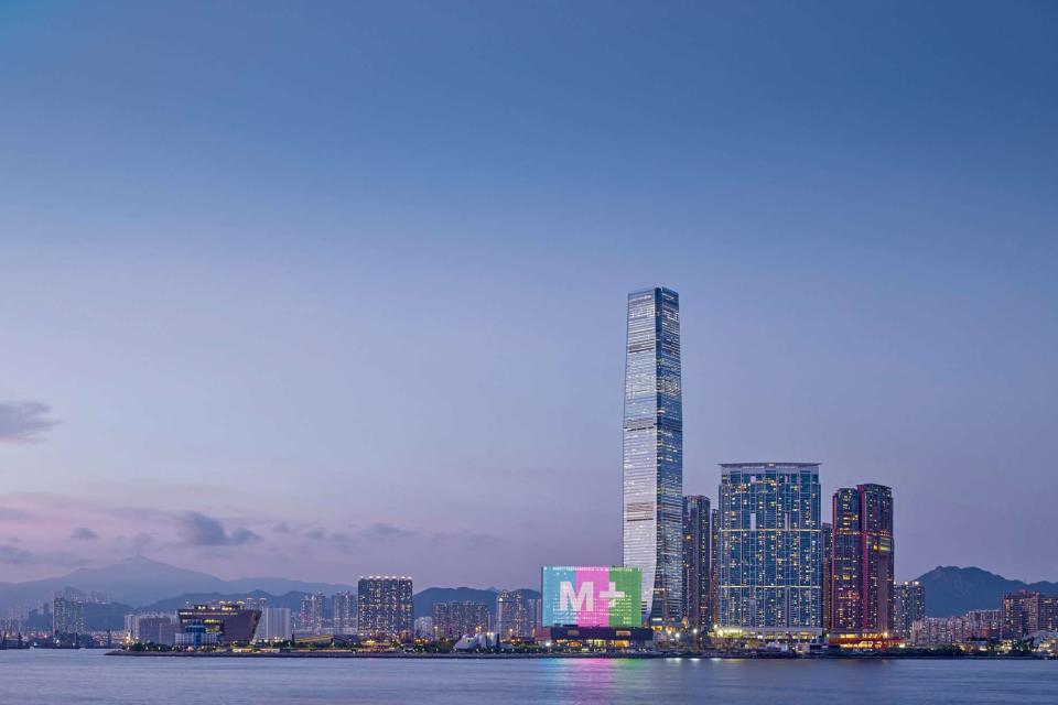 <p>Virgile Simon Bertrand/Courtesy of Herzog & de Meuron</p> The new M+ museum, in the West Kowloon Cultural District, as seen from Hong Kong Island.