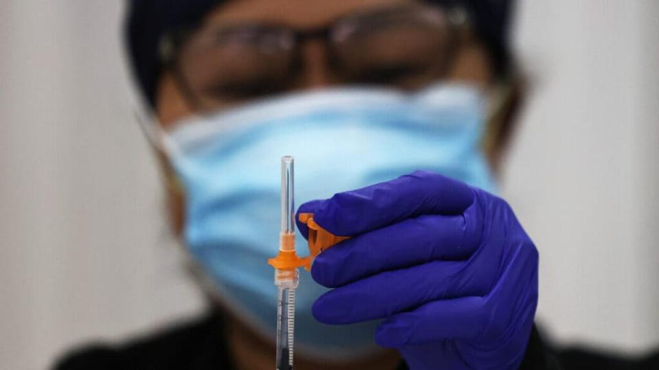 A Northwell Health medical staff member prepares a dose of the Johnson & Johnson coronavirus (COVID-19) vaccine. (Photo by Michael M. Santiago/Getty Images)
