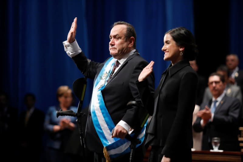 Alejandro Giammattei is sworn-in as Guatemala's President in Guatemala City