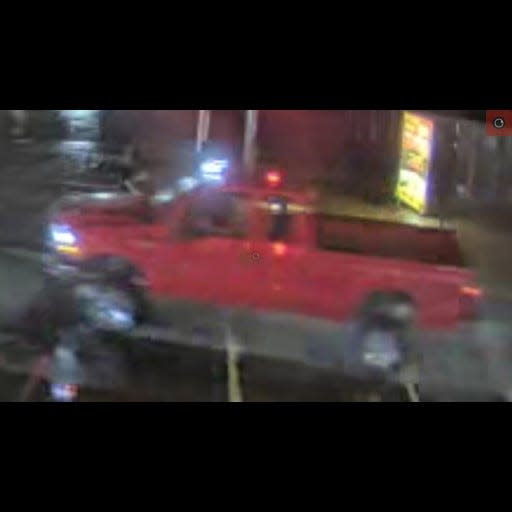 Bensalem Police are looking for information about this red F350 pickup that allegedly was involved in a hit and run accident on Jan. 12, 2024.