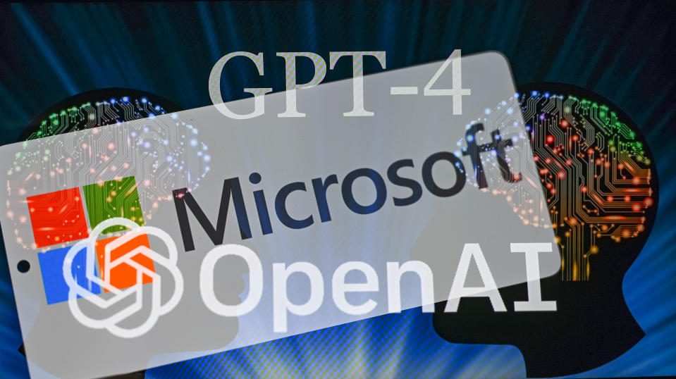 Microsoft - OpenAI seen on mobile with ChatGPT4 on screen, seen in this photo illustration. On 12 March 2023 in Brussels, Belgium. (Photo illustration by Jonathan Raa/NurPhoto via Getty Images)