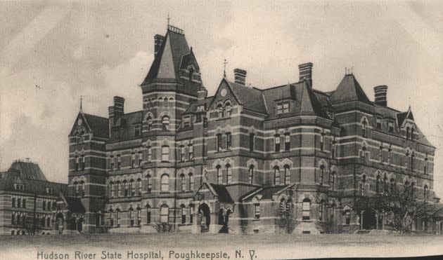 Hudson River State Hospital pictured in a postcard circa 1906.