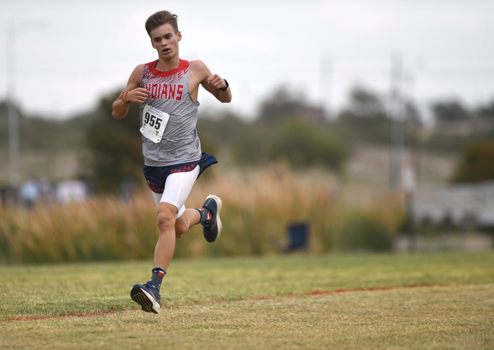 Jim Ned’s Kenny Pritchard competes in the UIL Region I-3A boys cross country meet, Monday, Oct. 23, 2023, at Mae Simmons Park.
