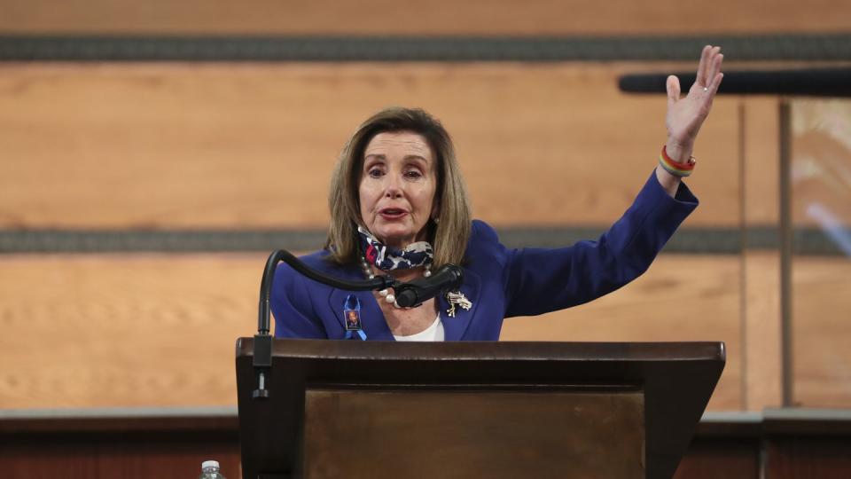 <p>Representative Nancy Pelosi, who served with Lewis in the House of Representatives for over three decades, gave her own remarks. "When John Lewis served with us, he wanted us to see the civil rights movement and the rest through his eyes," she said.</p>