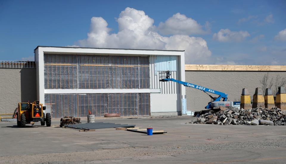 Construction of the new Hy-Vee supermarket store, which will be located in the former Shopko at Bay Park Square Mall, on July 7, 2022, in Ashwaubenon, Wis.