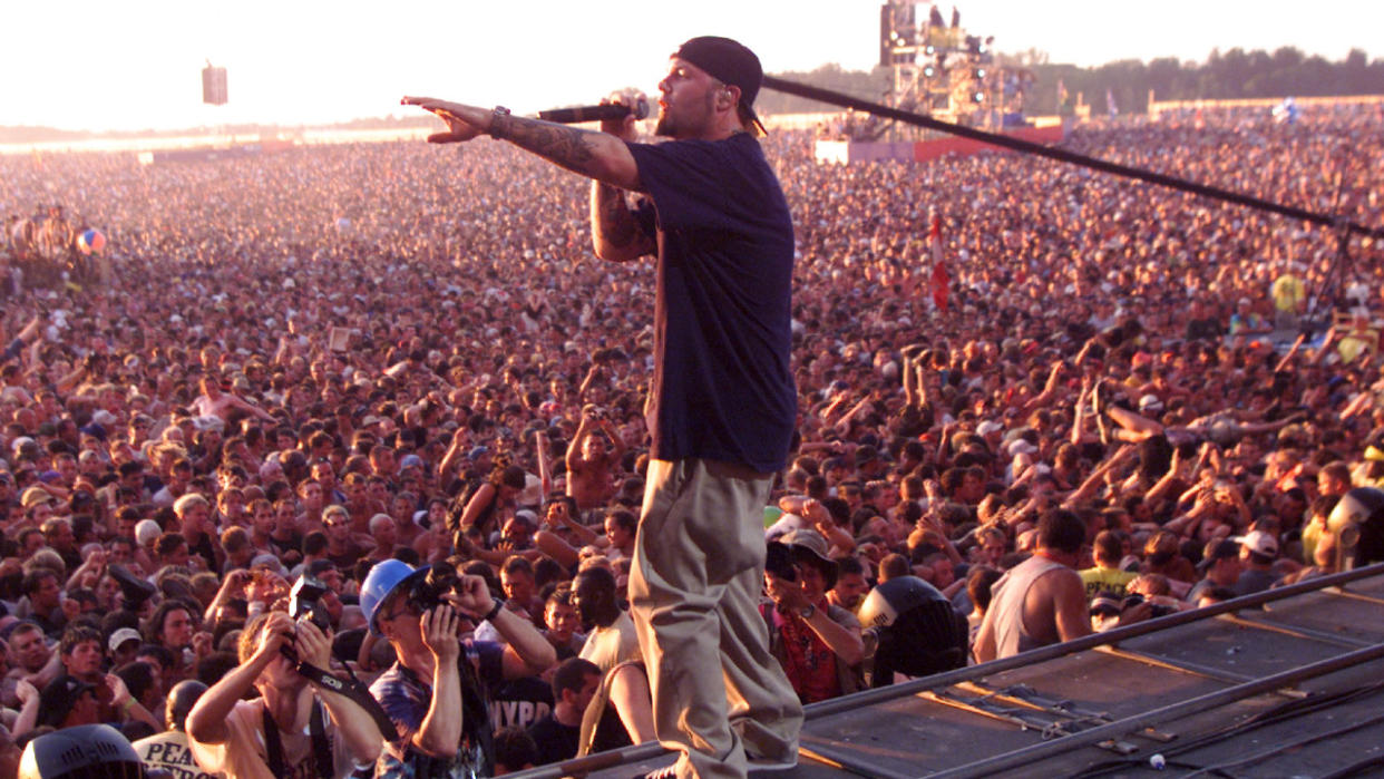  Fred Durst onstage at Woodstock 99. 