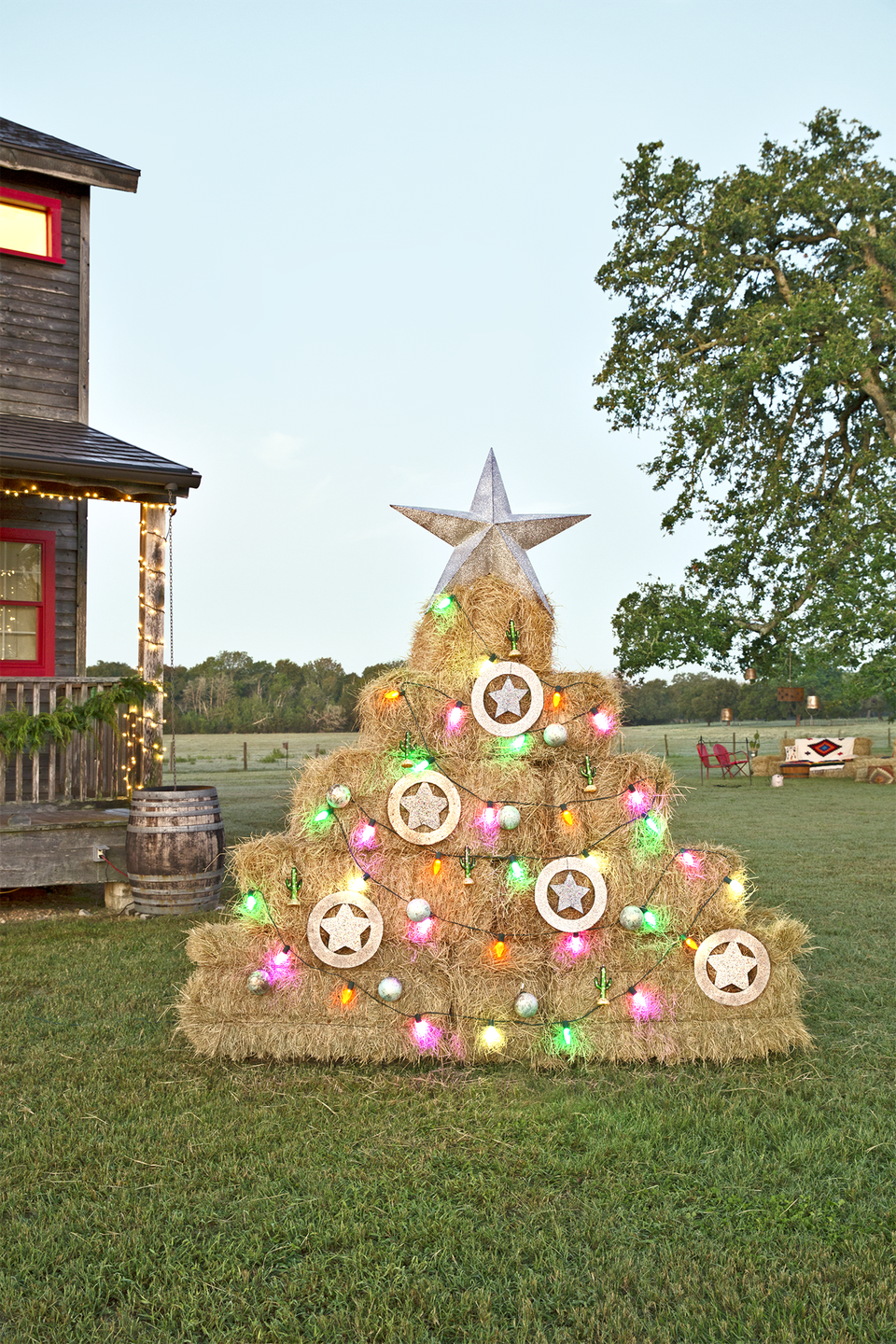 Hay Bale Christmas Tree