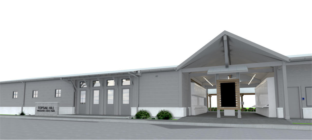 A virtual rendering of the new visitor's center coming to Topsail Hill Preserve State Park in Walton County