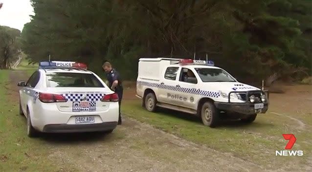 Police visit the scene of the incident to investigate what happened. Source: 7 News