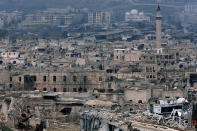 <p>A view shows the damage in the Old City of Aleppo as seen from the city’s ancient citadel, Syria, Jan. 31, 2017. (Photo: Omar Sanadiki/Reuters) </p>