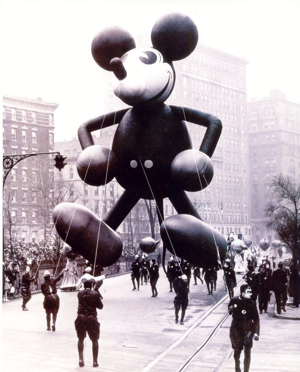 A Mickey Mouse balloon in the Macy's Thanksgiving Day parade in 1934.