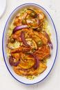 <p>Swap brown rice for the pilaf in this North African-inspired recipe and you'll get an extra fiber-filled boost from the healthy whole grains.<br></p><p>Get the <a href="https://www.goodhousekeeping.com/food-recipes/a32683/moroccan-olive-and-orange-chicken/" rel="nofollow noopener" target="_blank" data-ylk="slk:Roasted Sweet Potato and Chicken Salad recipe" class="link "><strong>Roasted Sweet Potato and Chicken Salad recipe</strong></a><em>.</em></p>